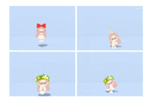 a cartoon of a girl wearing a flower crown