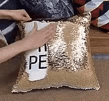 I hate deals people sequin pillow