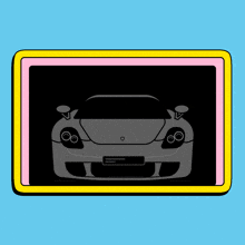 a drawing of a car with a license plate that says e
