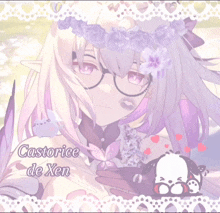 a picture of a girl with the name castorice de xen written on it
