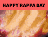 a poster that says happy rappa day with a picture of flames