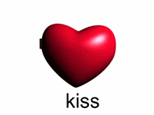 two red heart shaped mirrors with a picture of a man in a hat and the word kiss below them