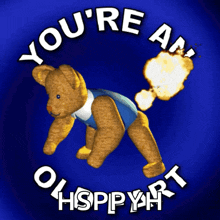 Youre An Old Fart Farting Teddy Bear GIF