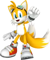 tails from sonic the hedgehog wearing a goggles