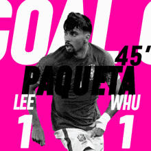 a soccer player with the number 1 on his shorts is shown on a pink background