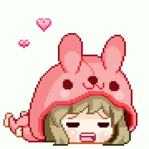"Cute Bunny Girl Heart Sticker" – "Cute Bunny Girl Heart Rolling