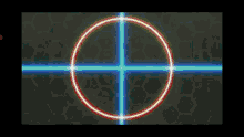 a red circle with a blue line in the middle