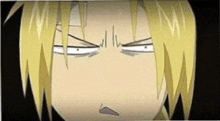a close up of a cartoon character making a funny face with his eyes closed .