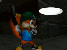 a cartoon fox holding a gun and a speech bubble that says this is a bit different