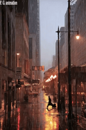 city rain gif