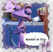 a picture of randall de filip with purple flowers