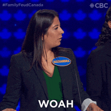 Woah Alessandra GIF - Woah Alessandra Family Feud Canada GIFs