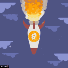 Bitcoin Rocket Ship GIF
