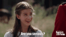 a girl says " are you serious " in a super channel heart & home ad