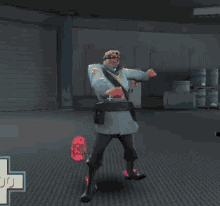 a man in a video game with a cross on his chest