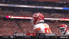 a football game is being broadcast on cbs