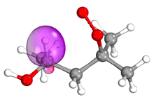 a 3d model of a chemical compound with a purple sphere in the center