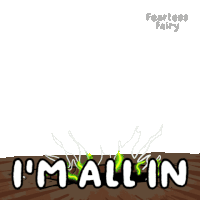 a cartoon of a fairy holding a cross and the words i 'm all in