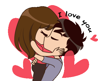 Cute Love Sticker - Cute Love Couple Stickers