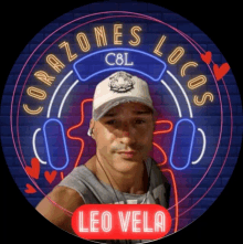 a picture of a man with the name leo vela on the bottom