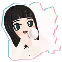 a cartoon drawing of a girl holding a megaphone with chinese writing on it