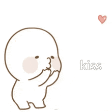 a cartoon character is blowing a kiss with hearts coming out of his mouth