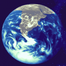 a pixelated image of the earth with a few stars in the background