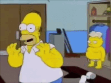 homer simpson and bart simpson are standing in a closet .