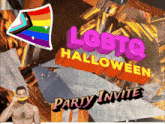 an advertisement for a lgbtq halloween party
