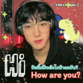 a young man wearing headphones and glasses says hi how are you