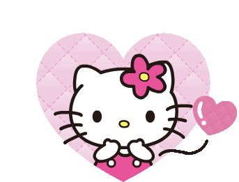 Hello Kitty Love You Sticker - Hello Kitty Love You Hearts Stickers