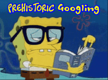 Prehistoric Googling Spongebob GIF