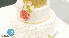 Wedding Cake Flower Cake GIF - Wedding Cake Flower Cake Dessert GIFs