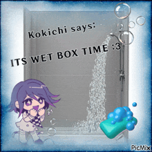 Kokichi Wet Box GIF - Kokichi Wet Box Shower Time GIFs