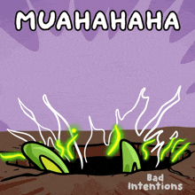 a cartoon of a hole in the ground with the words muahaha