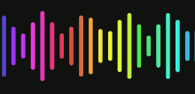 a rainbow colored line on a black background that looks like a sound wave