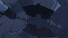 a computer generated image of an explosion with a person standing in the middle of it