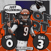 a bengals football player says just beginning and bal 3 to be continued