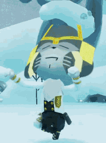 a person in a video game with a shield on their back is upside down