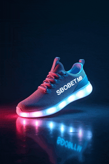 a pair of shoes that says ' sbobet mb ' on the side
