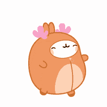 dancing molang prancing happy excited