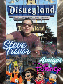 a disneyland poster with steve trevor in the center