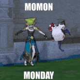 momon monday is written on the bottom of the image