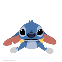 a cartoon of stitch covering his eyes with a pair of glasses