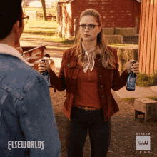 Supergirl Chill GIF - Supergirl Chill Beer GIFs