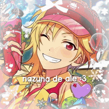 a picture of a anime character with the name nazuma de ale 3 on the bottom
