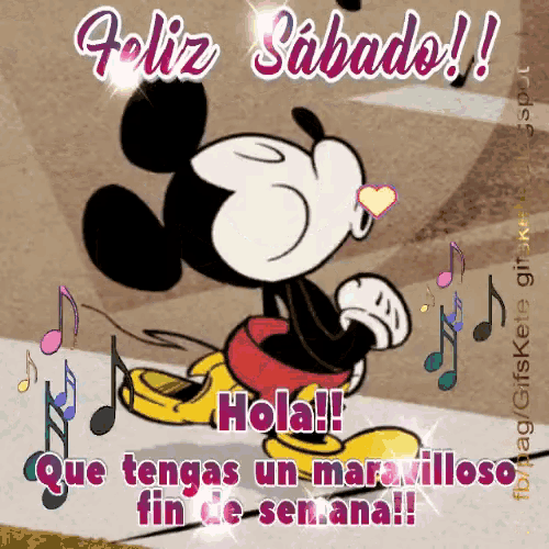  Feliz Sabado Mickey Mouse GIF