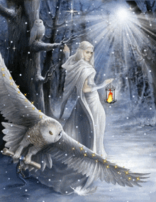 Ice Queen With Snowy Owl GIF