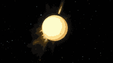 an artist 's impression of the solar system with the sun surrounded by planets
