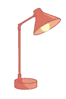 a cartoon drawing of a lamp with a light on